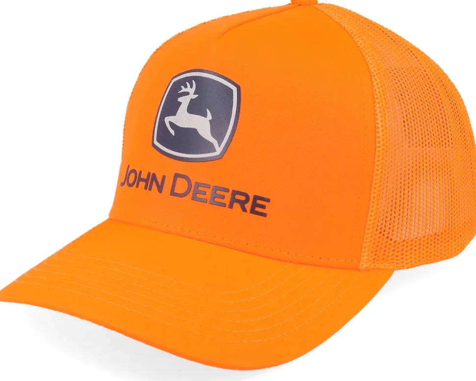 Cotton Twill Blaze Orange Trucker - John Deere