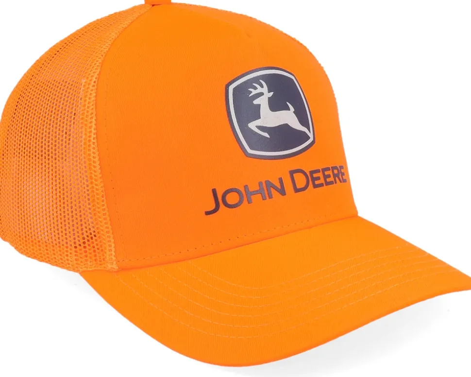 Cotton Twill Blaze Orange Trucker - John Deere