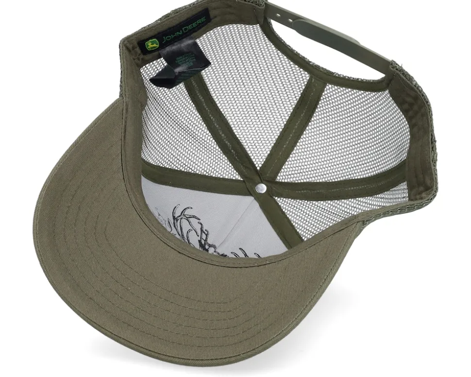 Cotton Twill Mesh Cap Olive Trucker - John Deere