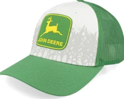 Cotton Twill Mesh Green/White A-Frame Trucker - John Deere
