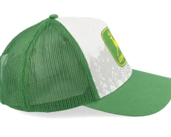 Cotton Twill Mesh Green/White A-Frame Trucker - John Deere