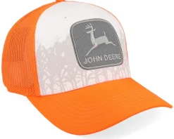 Cotton Twill Mesh Orange/White Trucker - John Deere