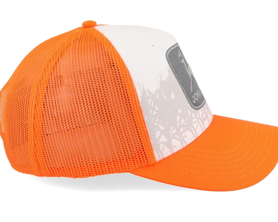 Cotton Twill Mesh Orange/White Trucker - John Deere