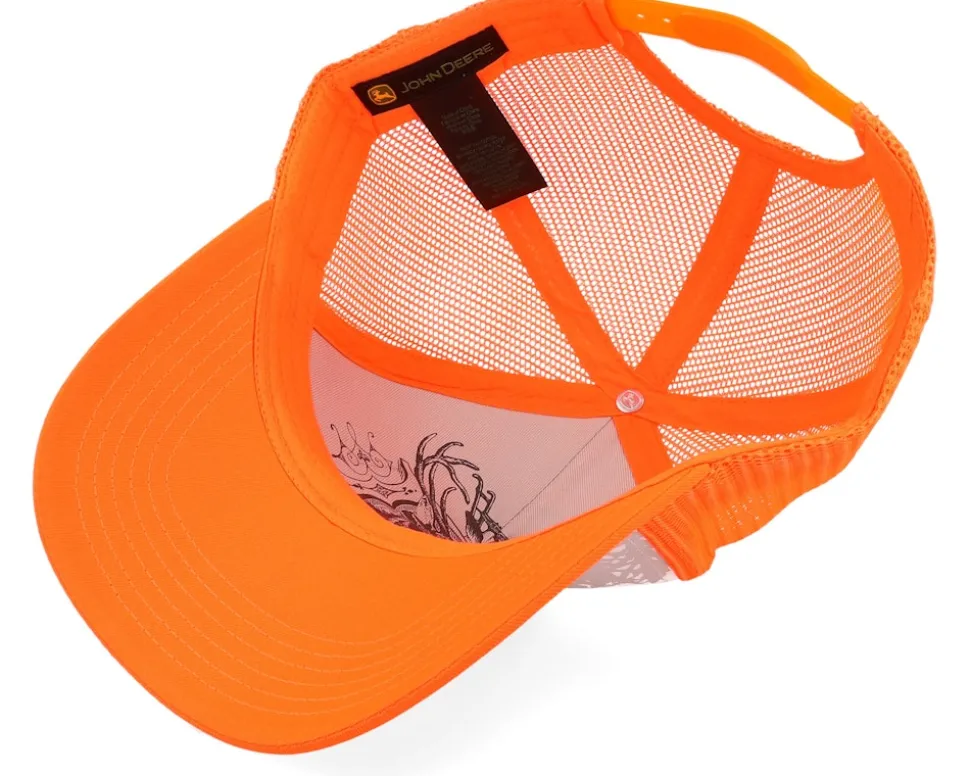 Cotton Twill Mesh Orange/White Trucker - John Deere