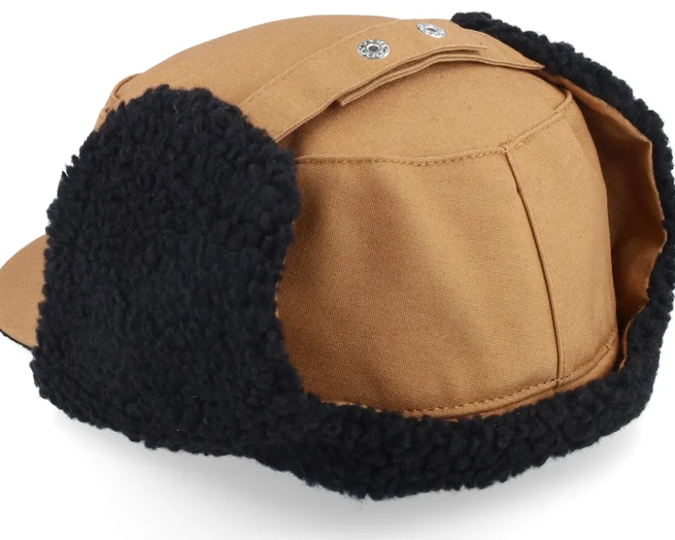 Cotton/Faux Fur Lining Hat Coyote Brown Earflap - John Deere