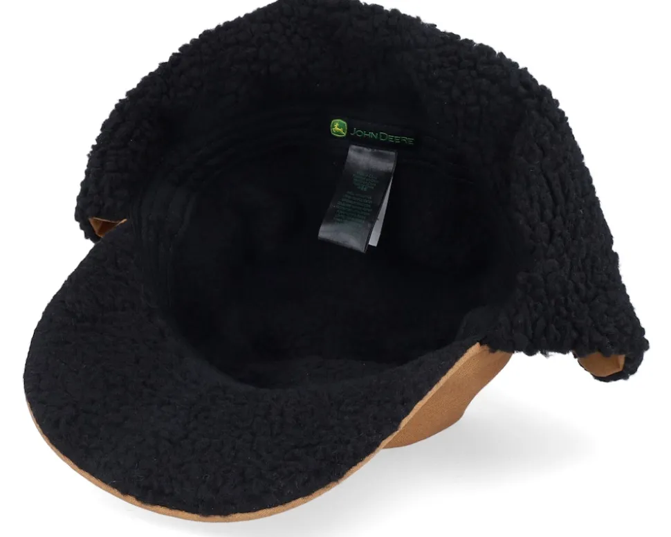 Cotton/Faux Fur Lining Hat Coyote Brown Earflap - John Deere