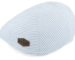 Country Cotton Blue Stripe Flat Cap - MJM Hats