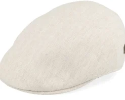 Country Cotton/Linen Mix Beige Flat Cap - MJM Hats