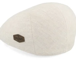 Country Cotton/Linen Mix Beige Flat Cap - MJM Hats