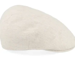 Country Cotton/Linen Mix Beige Flat Cap - MJM Hats