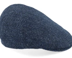 Country Harris Tweed Blue Hr Flat Cap - MJM Hats