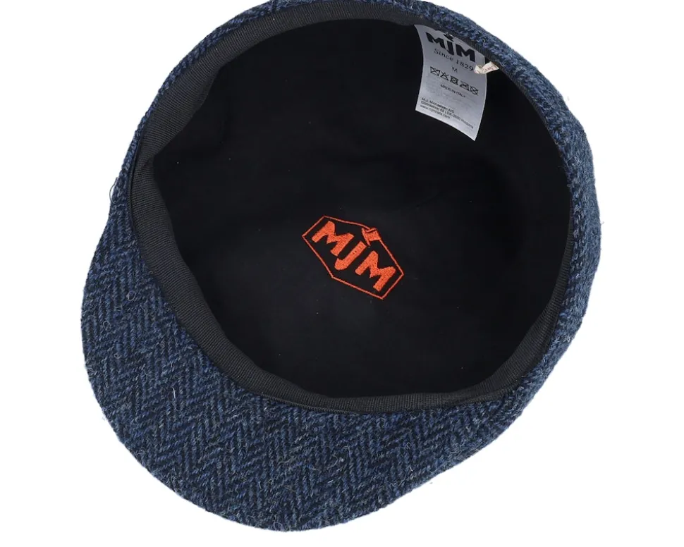 Country Harris Tweed Blue Hr Flat Cap - MJM Hats