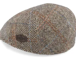Country Harris Tweed Brown Hr Flat Cap - MJM Hats