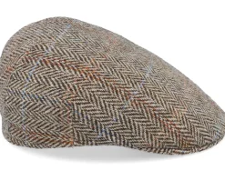 Country Harris Tweed Brown Hr Flat Cap - MJM Hats