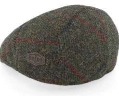 Country Harris Tweed Green Check Flatcap - MJM Hats