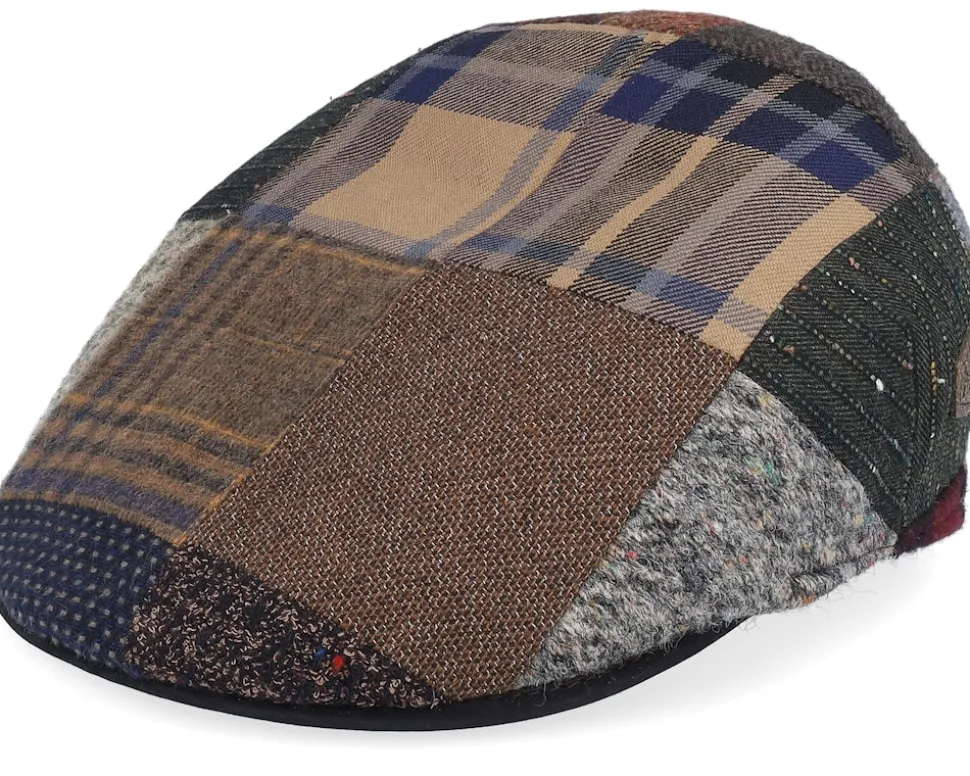 Country Wool Mix Patch/Leather Brown Flatcap - MJM Hats