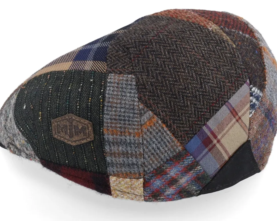 Country Wool Mix Patch/Leather Brown Flatcap - MJM Hats