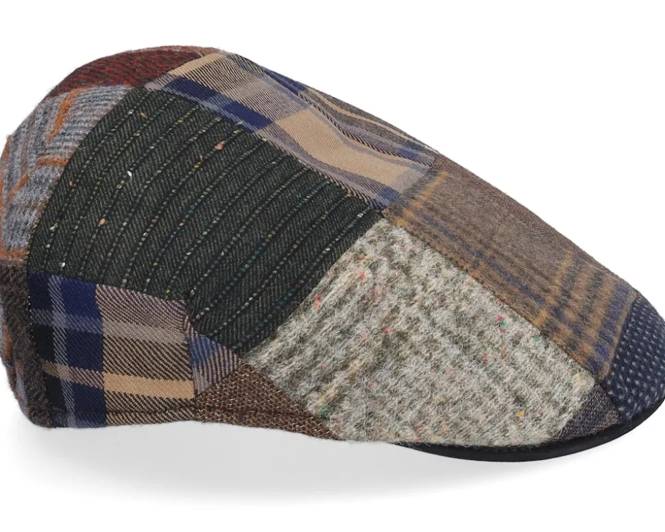 Country Wool Mix Patch/Leather Brown Flatcap - MJM Hats