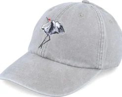 Crane Embroidery Grey Dad Cap - Wild Spirit