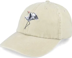 Crane Embroidery Khaki Dad Cap - Wild Spirit