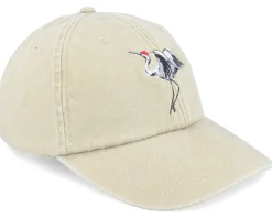 Crane Embroidery Khaki Dad Cap - Wild Spirit