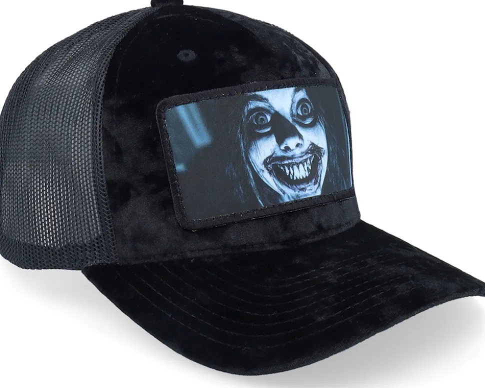 Crazy Smile Velvet Black/Black A-frame Trucker - Scenes