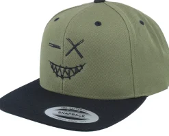 Crazy Smiley Black/Olive/Black Snapback - Iconic