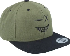 Crazy Smiley Black/Olive/Black Snapback - Iconic