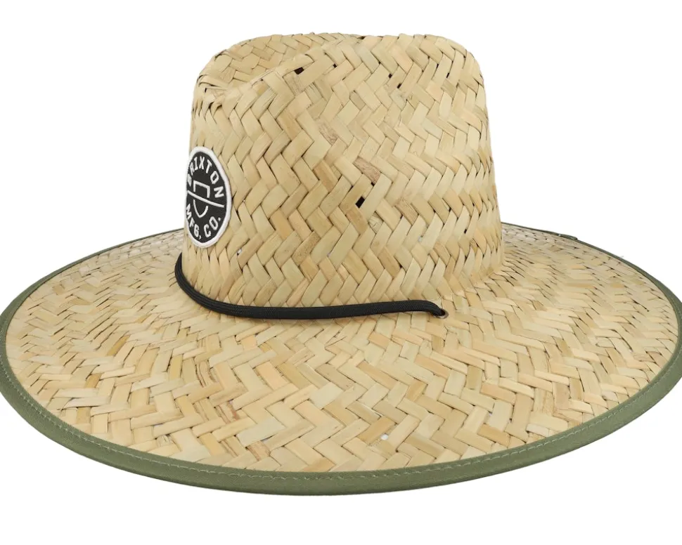 Crest Sun Tan/Olive Surplus Straw Hat - Brixton