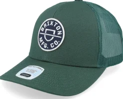Crest X Medium Profile Mesh Cap Trekking Green Trucker - Brixton