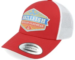 Crimsonwave Logo Retro Red/White A-frame Trucker - Skillfish