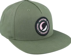 Crown Badge Pink Army Olive Snapback - Hatstore