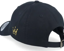 Crown Side Embroidered Black Dad Cap - Iconic