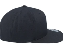 Crown Side Embroidered Black Snapback - Iconic