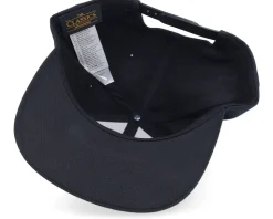 Crown Side Embroidered Black Snapback - Iconic