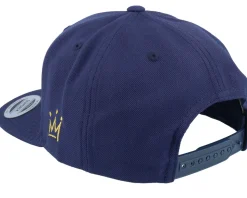 Crown Side Embroidered Navy Snapback - Iconic