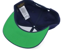 Crown Side Embroidered Navy Snapback - Iconic