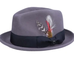 Crushable Blues Grey/Black Trilby - Jaxon & James