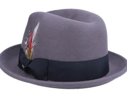 Crushable Blues Grey/Black Trilby - Jaxon & James