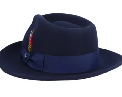 Crushable C-Crown Navy Fedora - Jaxon & James