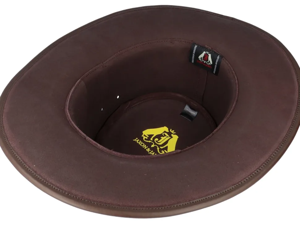 Crushable Leather Outback Hat Brown Traveler - Jaxon & James