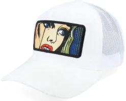 Crying Girl Pop Art Velvet Navy/Black A-Frame Trucker - Calza Pennello