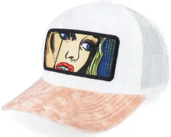 Crying Girl Pop Art Velvet Navy/Black A-Frame Trucker - Calza Pennello
