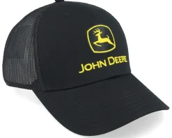 Current Embroidery Black Trucker - John Deere