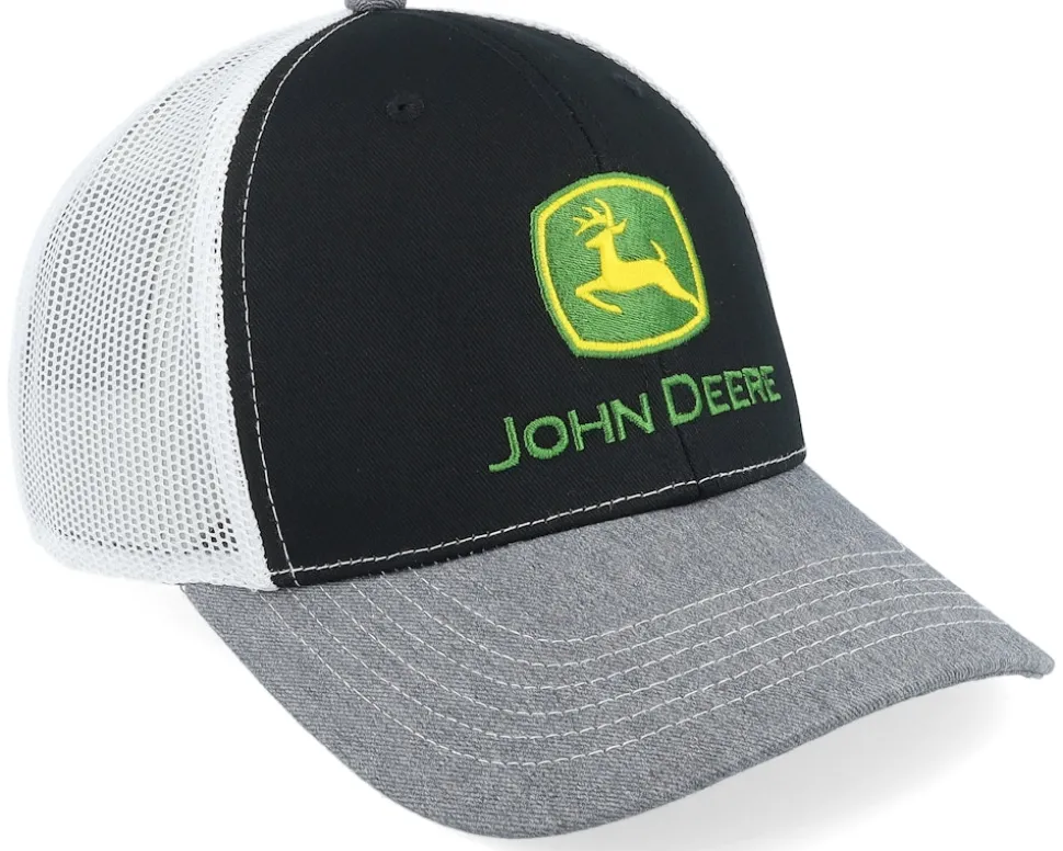 Current Embroidery White/Black/Grey Trucker - John Deere