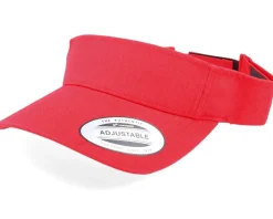 Curved Red Visor - Yupoong