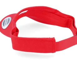 Curved Red Visor - Yupoong