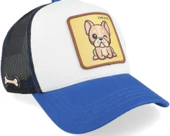 Cute Chibi Dog Black/White/Blue Trucker - Capslab
