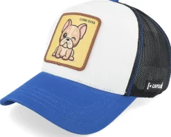 Cute Chibi Dog Black/White/Blue Trucker - Capslab