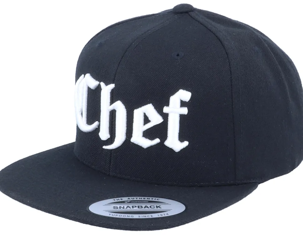 3D Chef Black Snapback - Blackletter